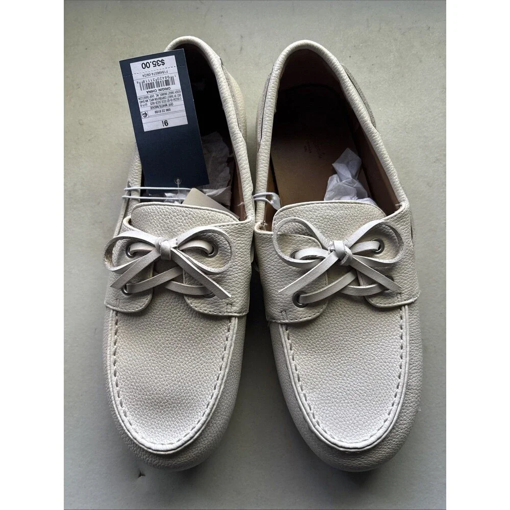 Universal Thread Women's Midge Boat Shoe Flats Memory Foam Insole Off-White 9.5
